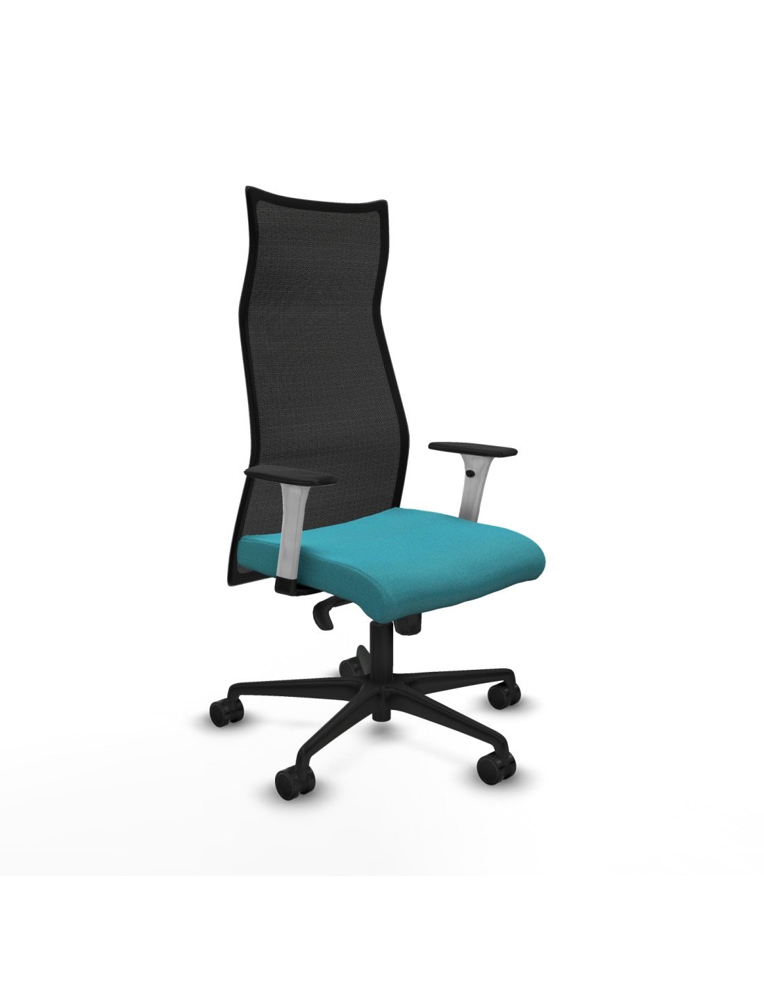 Piqueras y Crespo Albacete malla sincro malla negra bali turquesa brazos blancos base nailon ruedas 65 mm nailon