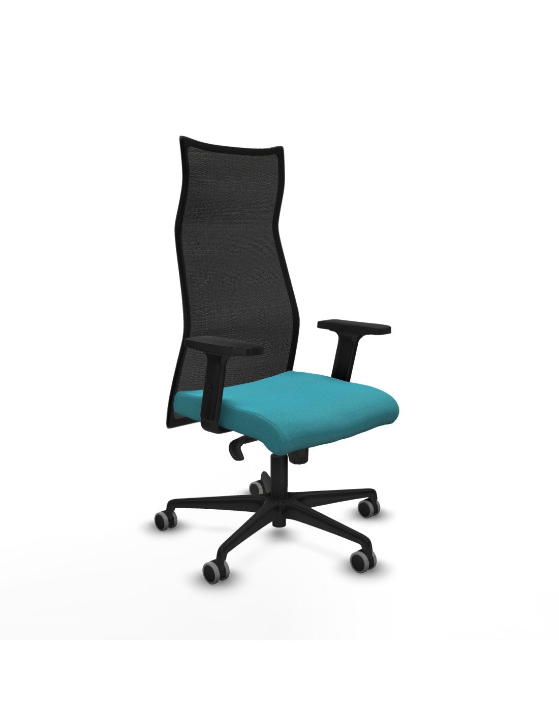 Piqueras y Crespo Albacete malla sincro malla negra bali turquesa brazos 2D base nailon ruedas 65mm engomadas