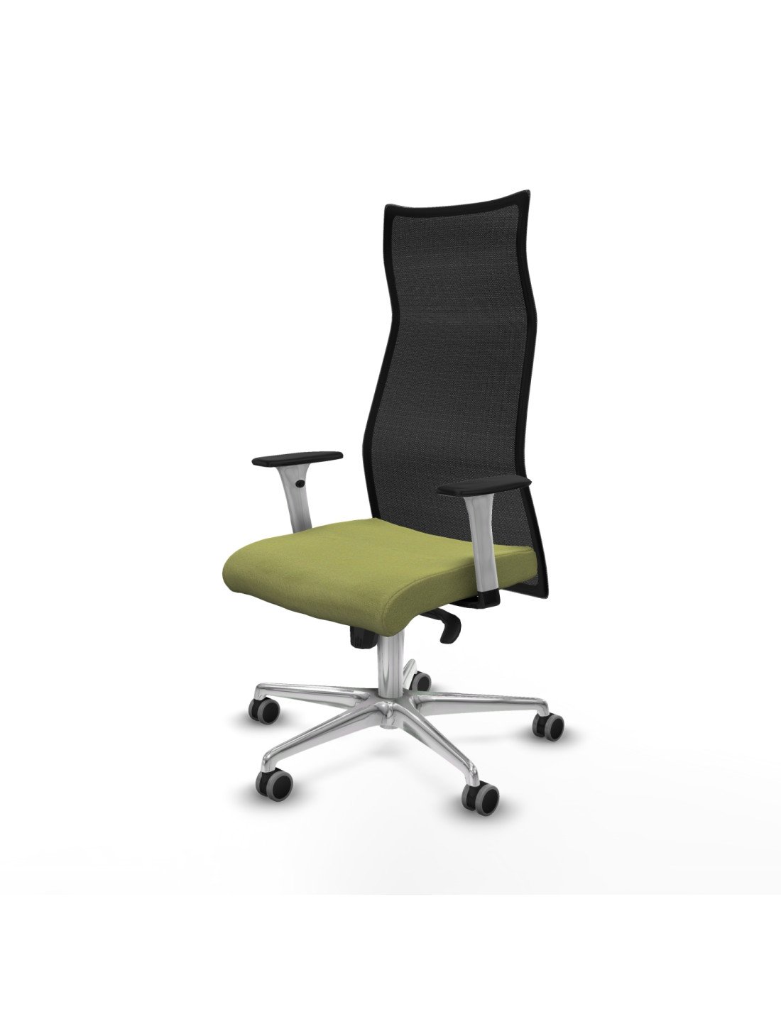 Piqueras y Crespo Albacete malla sincro malla negra bali verde oliva brazos blancos base aluminio ruedas 65mm engomadas