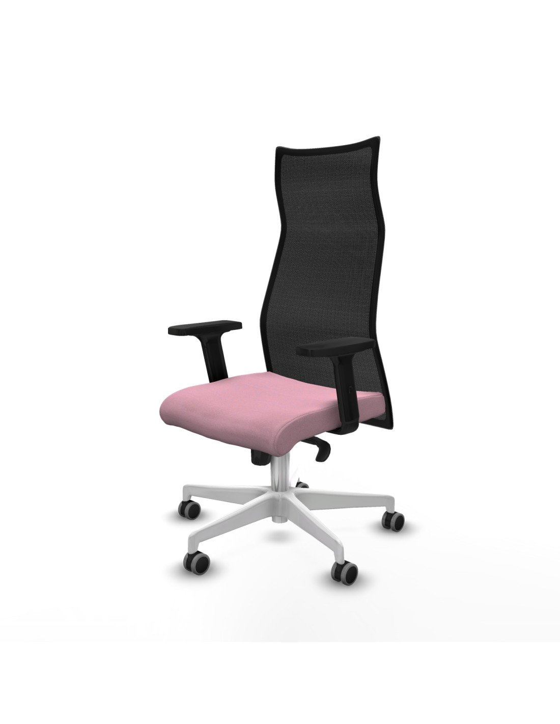 Piqueras y Crespo Albacete malla sincro malla negra bali rosa brazos 2D base blanca ruedas 65mm engomadas