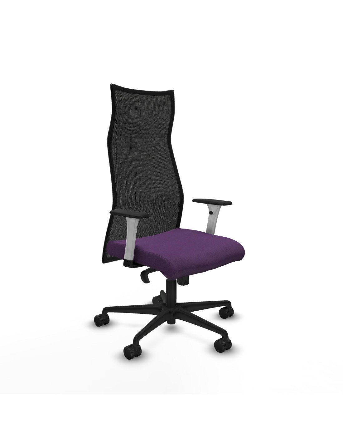 Piqueras y Crespo Albacete malla sincro malla negra bali morado brazos blancos base nailon ruedas 65 mm nailon