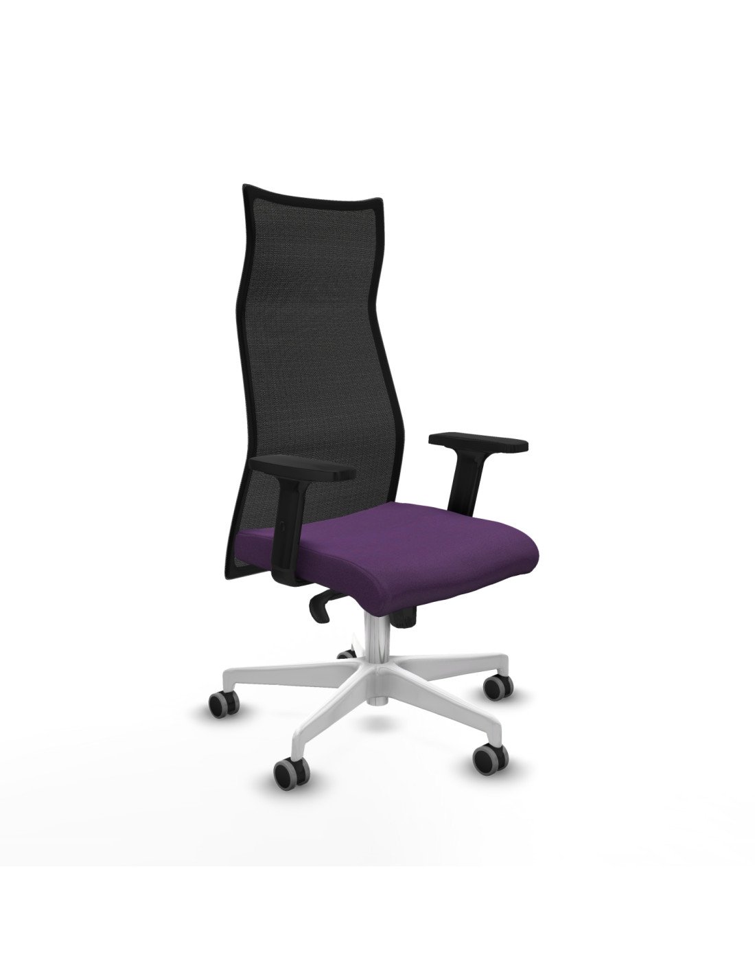 Piqueras y Crespo Albacete malla sincro malla negra bali morado brazos 2D base blanca ruedas 65mm engomadas