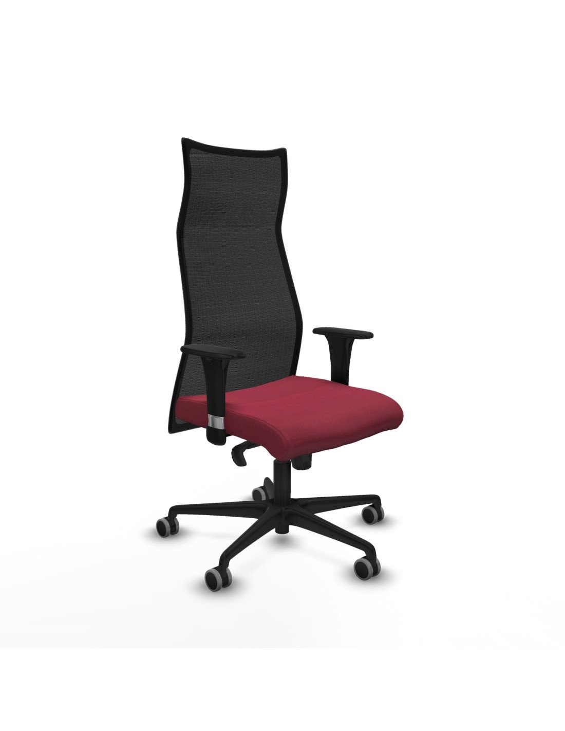 Piqueras y Crespo Albacete malla sincro malla negra bali granate brazos 1D base nailon ruedas 65mm engomadas