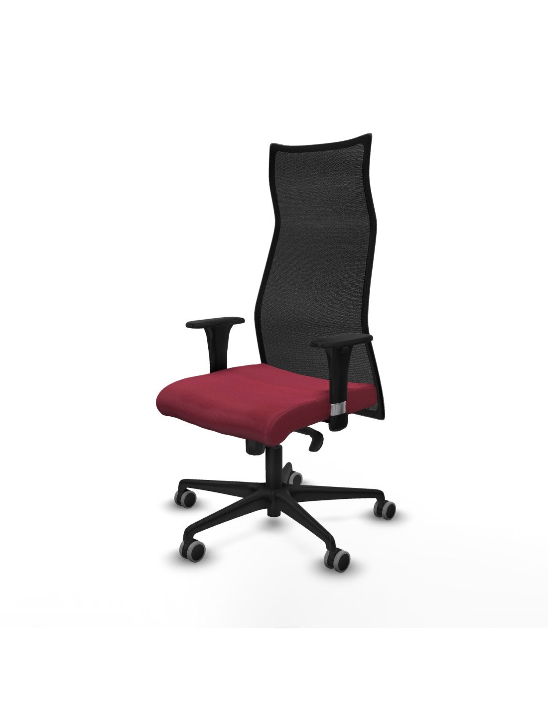 Piqueras y Crespo Albacete malla sincro malla negra bali granate brazos 1D base nailon ruedas 65mm engomadas