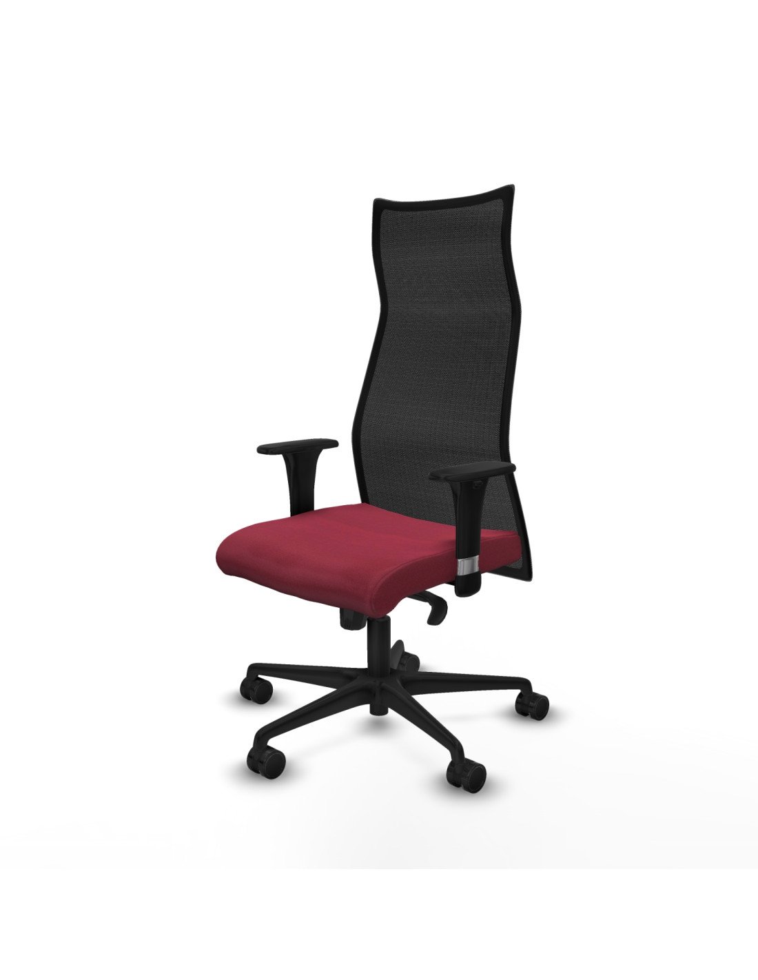 Piqueras y Crespo Albacete malla sincro malla negra bali granate brazos 1D base nailon ruedas 65 mm nailon