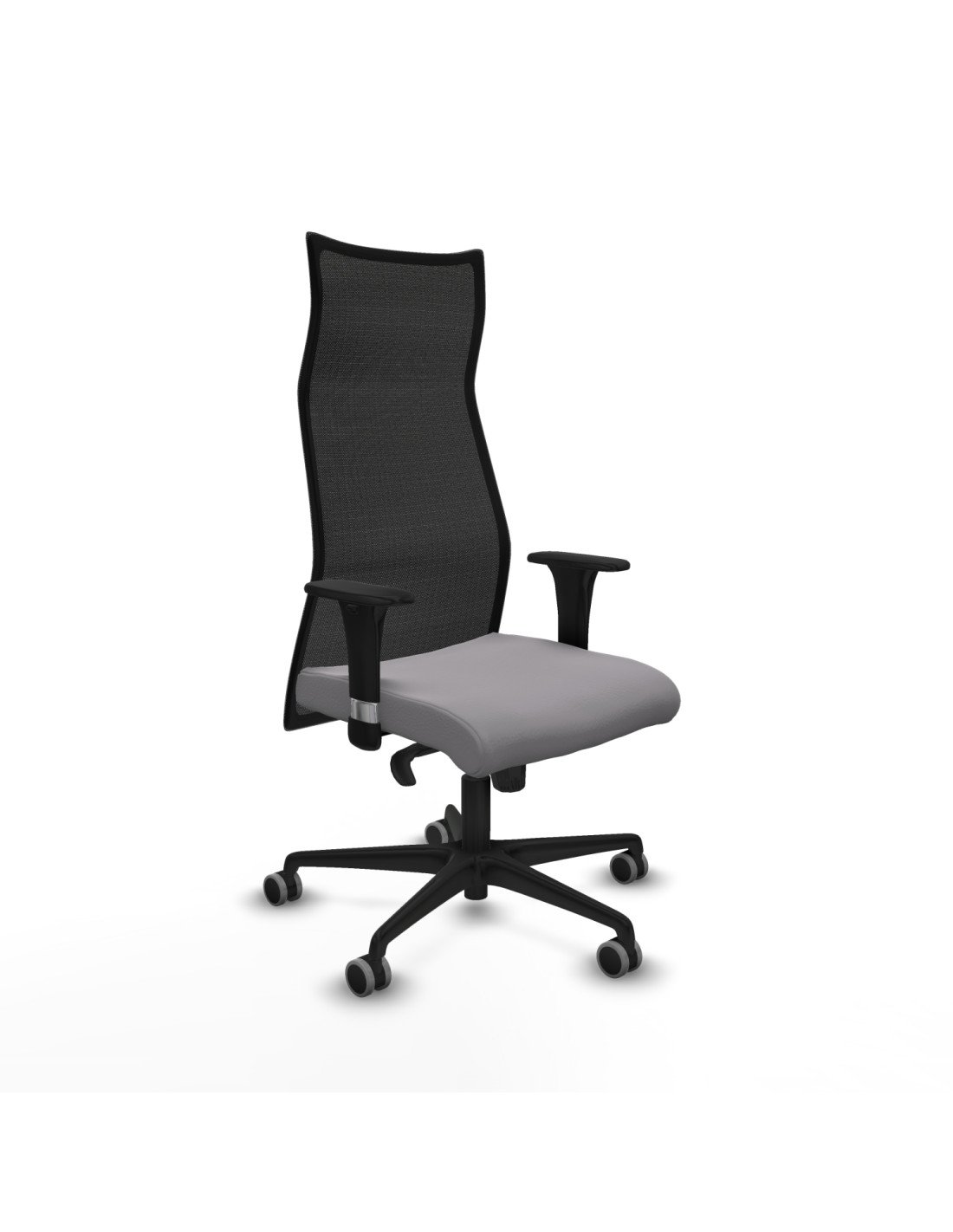 Piqueras y Crespo Albacete malla sincro malla negra similpiel gris brazos 1D base nailon ruedas 65mm engomadas