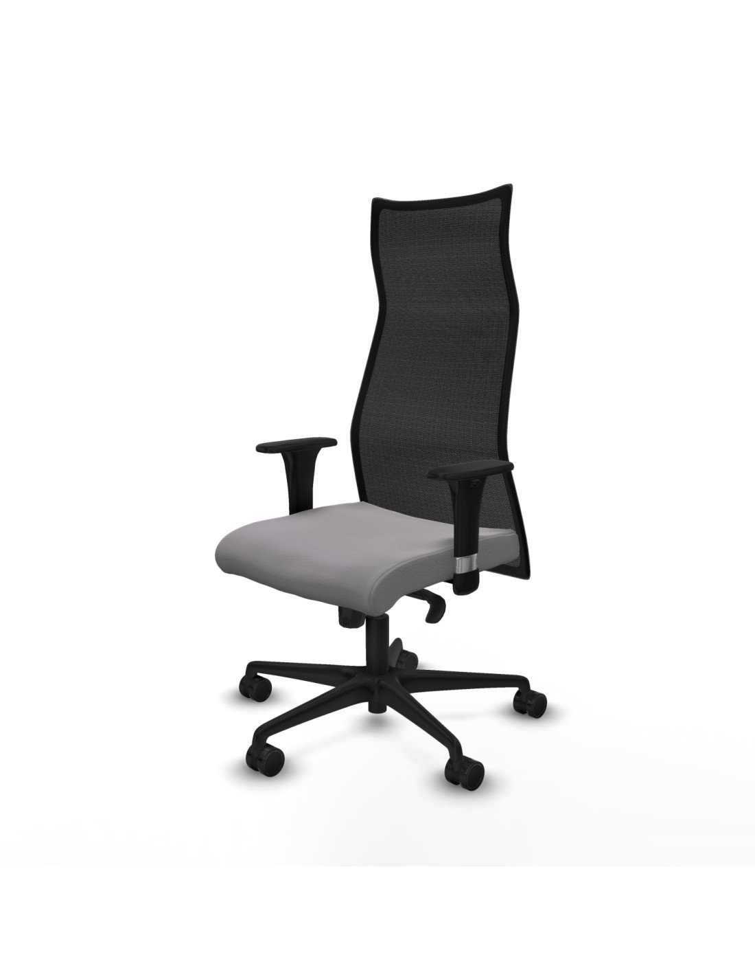 Piqueras y Crespo Albacete malla sincro malla negra similpiel gris brazos 1D base nailon ruedas 65 mm nailon