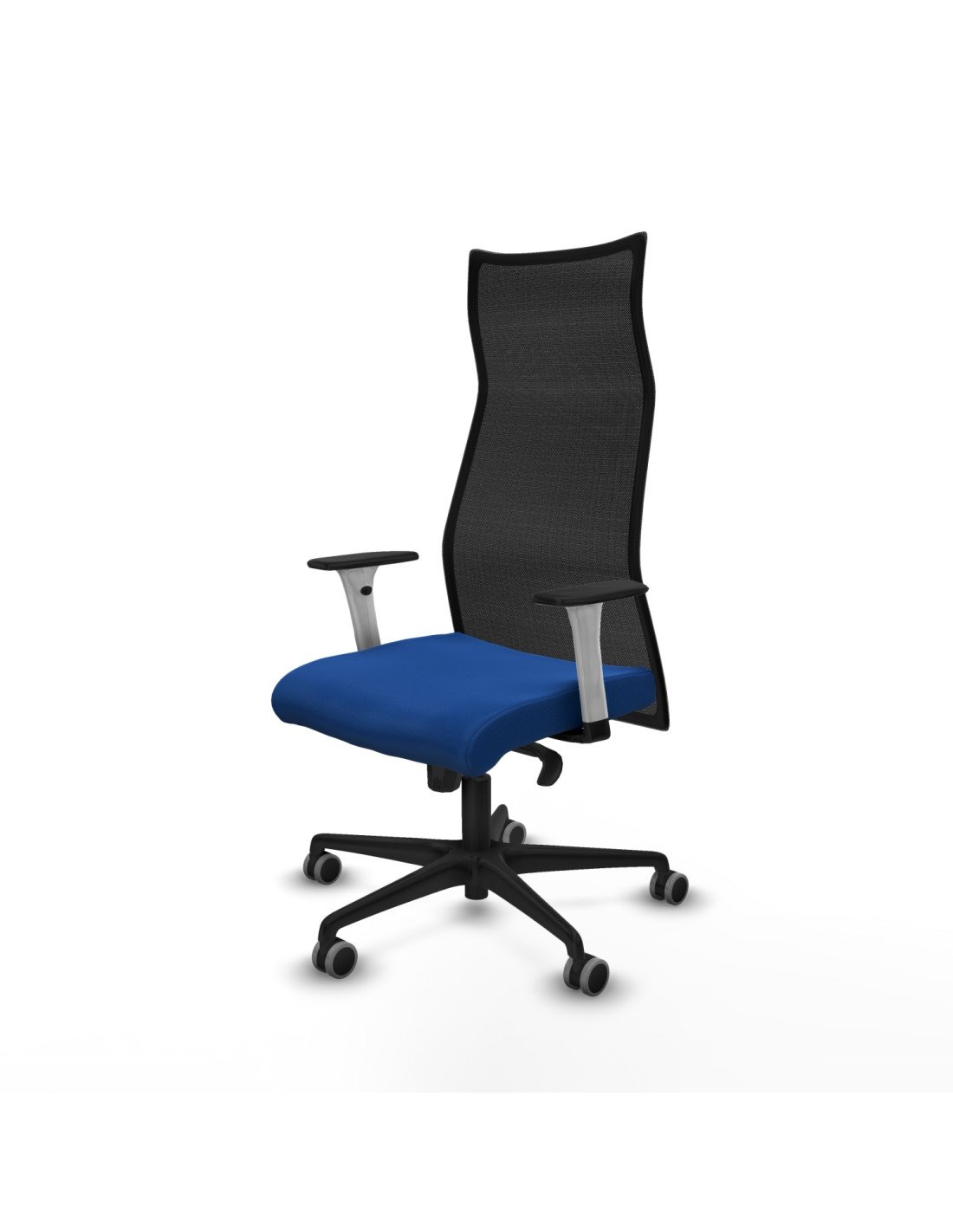 Piqueras y Crespo Albacete malla sincro malla negra similpiel azul brazos blancos base nailon ruedas 65mm engomadas