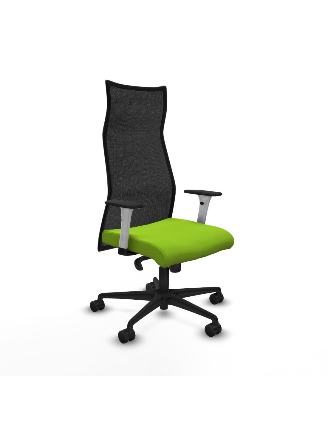 Piqueras y Crespo Albacete malla sincro malla negra similpiel pistacho brazos blancos base nailon ruedas 65 mm nailon