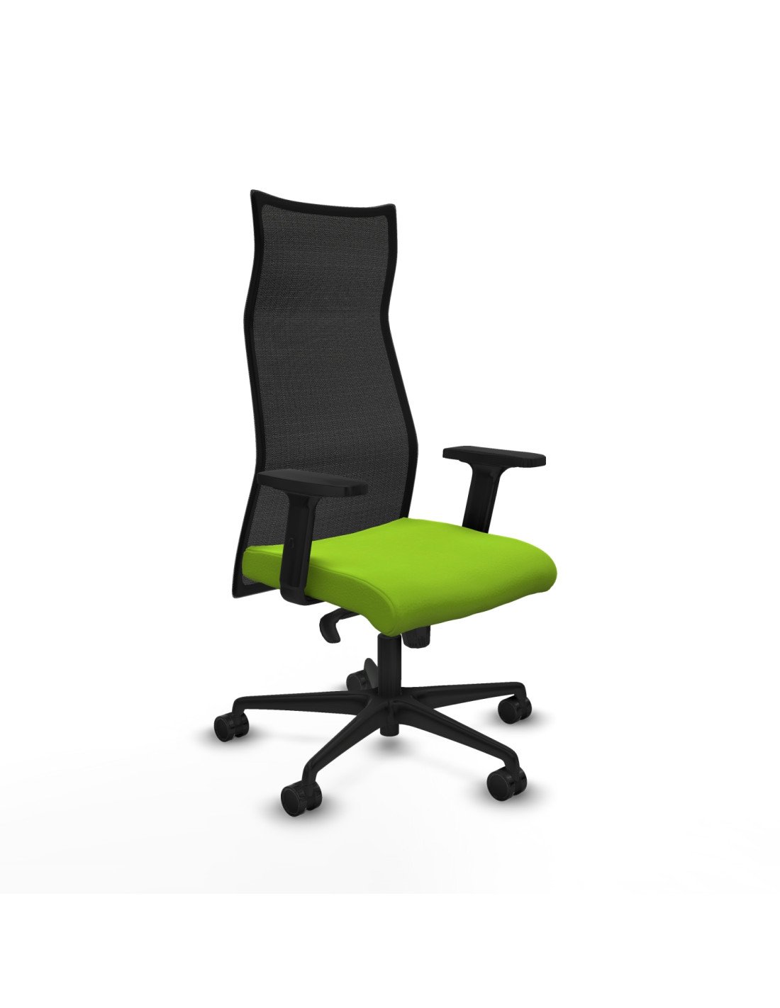 Piqueras y Crespo Albacete malla sincro malla negra similpiel pistacho brazos 2D base nailon ruedas 65 mm nailon