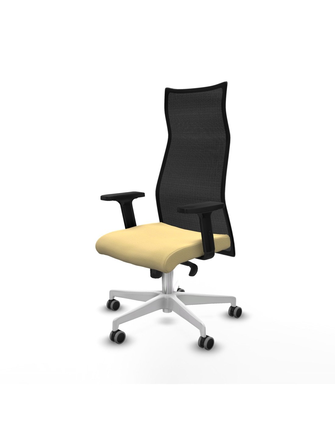 Piqueras y Crespo Albacete malla sincro malla negra similpiel crema brazos 2D base blanca ruedas 65mm engomadas