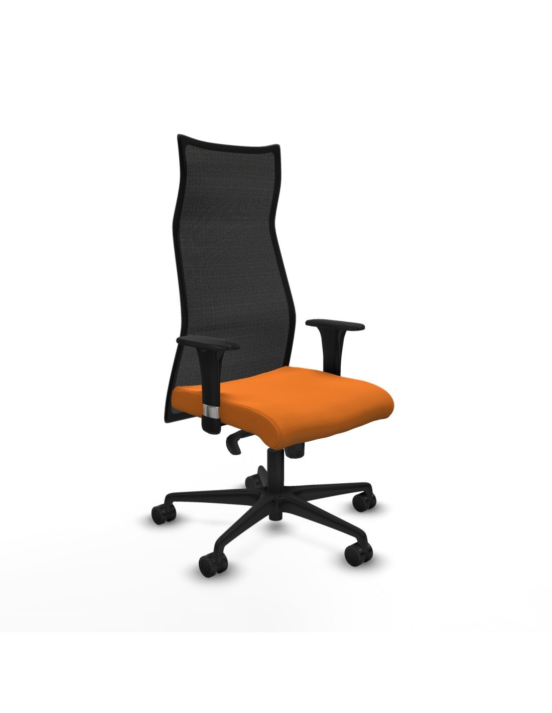 Piqueras y Crespo Albacete malla sincro malla negra similpiel naranja brazos 1D base nailon ruedas 65 mm nailon