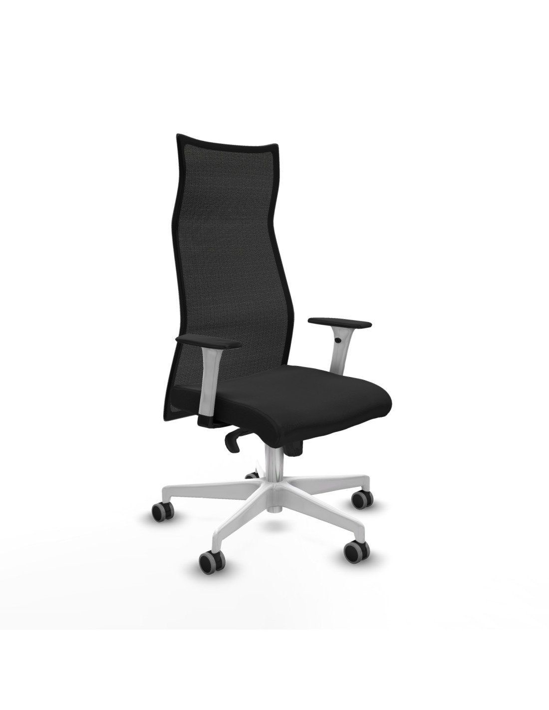 Piqueras y Crespo Albacete malla sincro malla negra similpiel negro brazos blancos base blanca ruedas 65mm engomadas