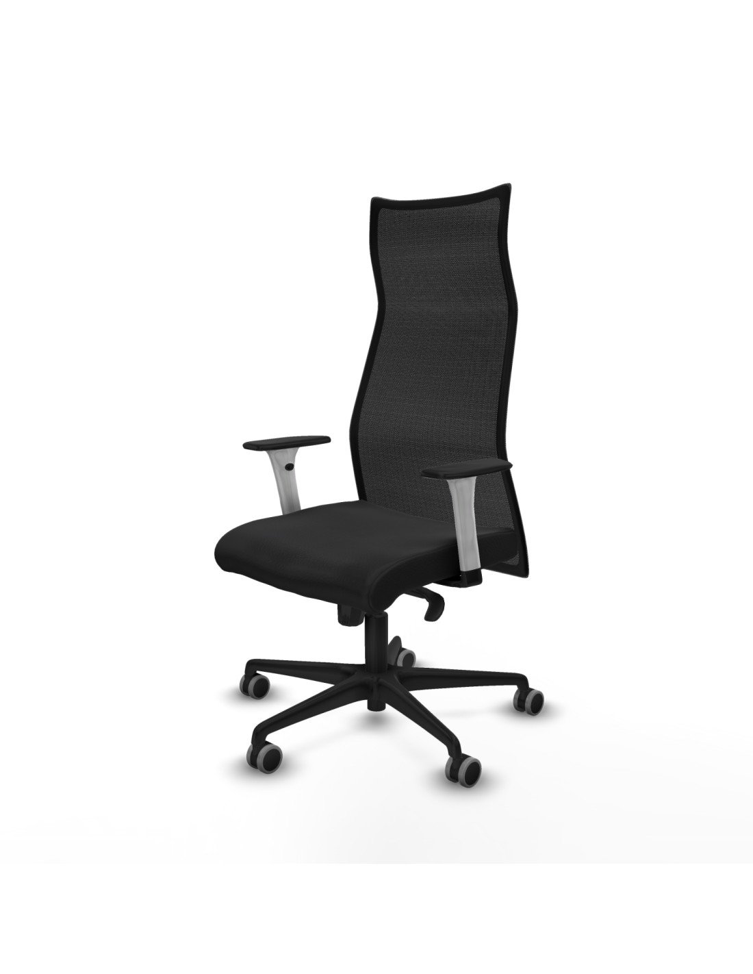 Piqueras y Crespo Albacete malla sincro malla negra similpiel negro brazos blancos base nailon ruedas 65mm engomadas