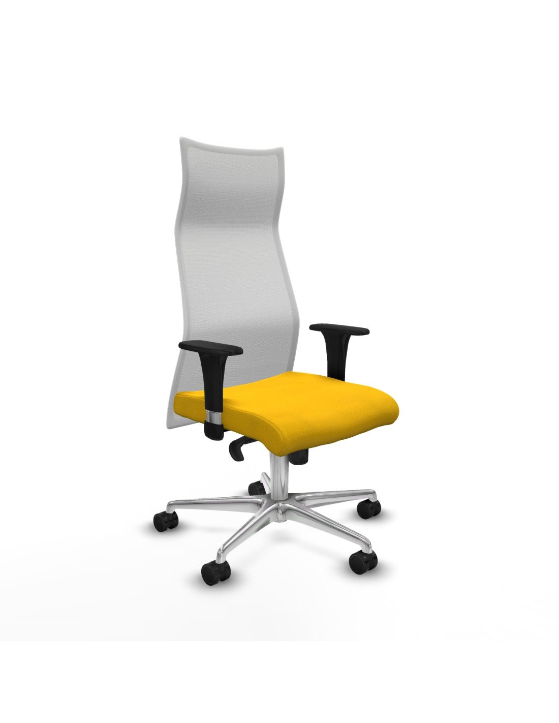 Piqueras y Crespo Albacete malla XL sincro malla blanca bali amarillo brazos 1D base aluminio ruedas 65mm nailon