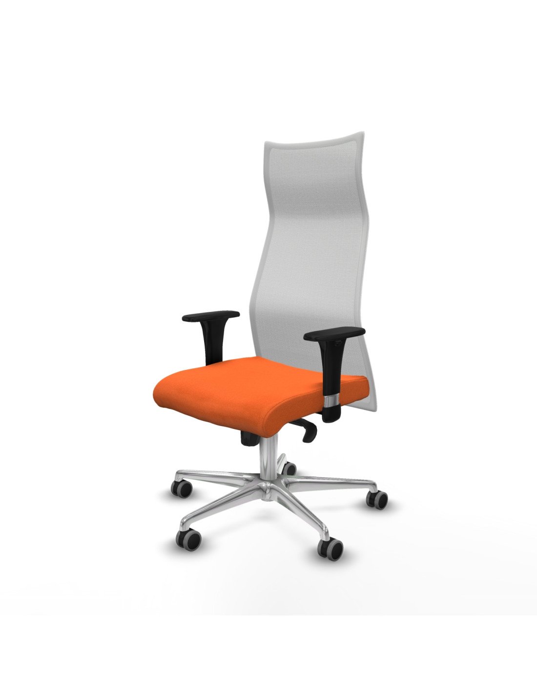 Piqueras y Crespo Albacete malla XL sincro malla blanca bali naranja brazos 1D base aluminio ruedas 65mm engomadas