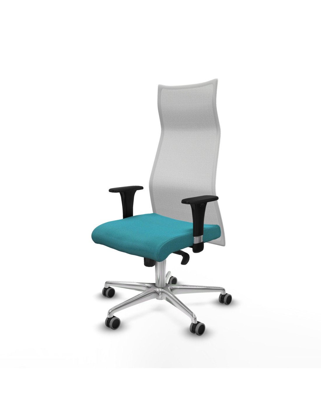 Piqueras y Crespo Albacete malla XL sincro malla blanca bali turquesa brazos 1D base aluminio ruedas 65mm engomadas