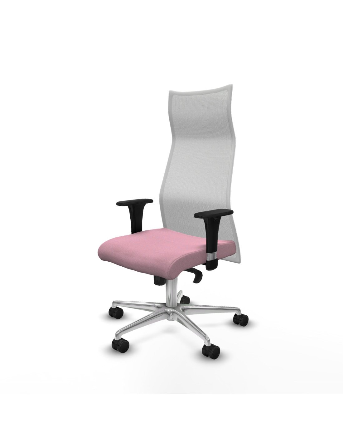 Piqueras y Crespo Albacete malla XL sincro malla blanca bali rosa brazos 1D base aluminio ruedas 65mm nailon