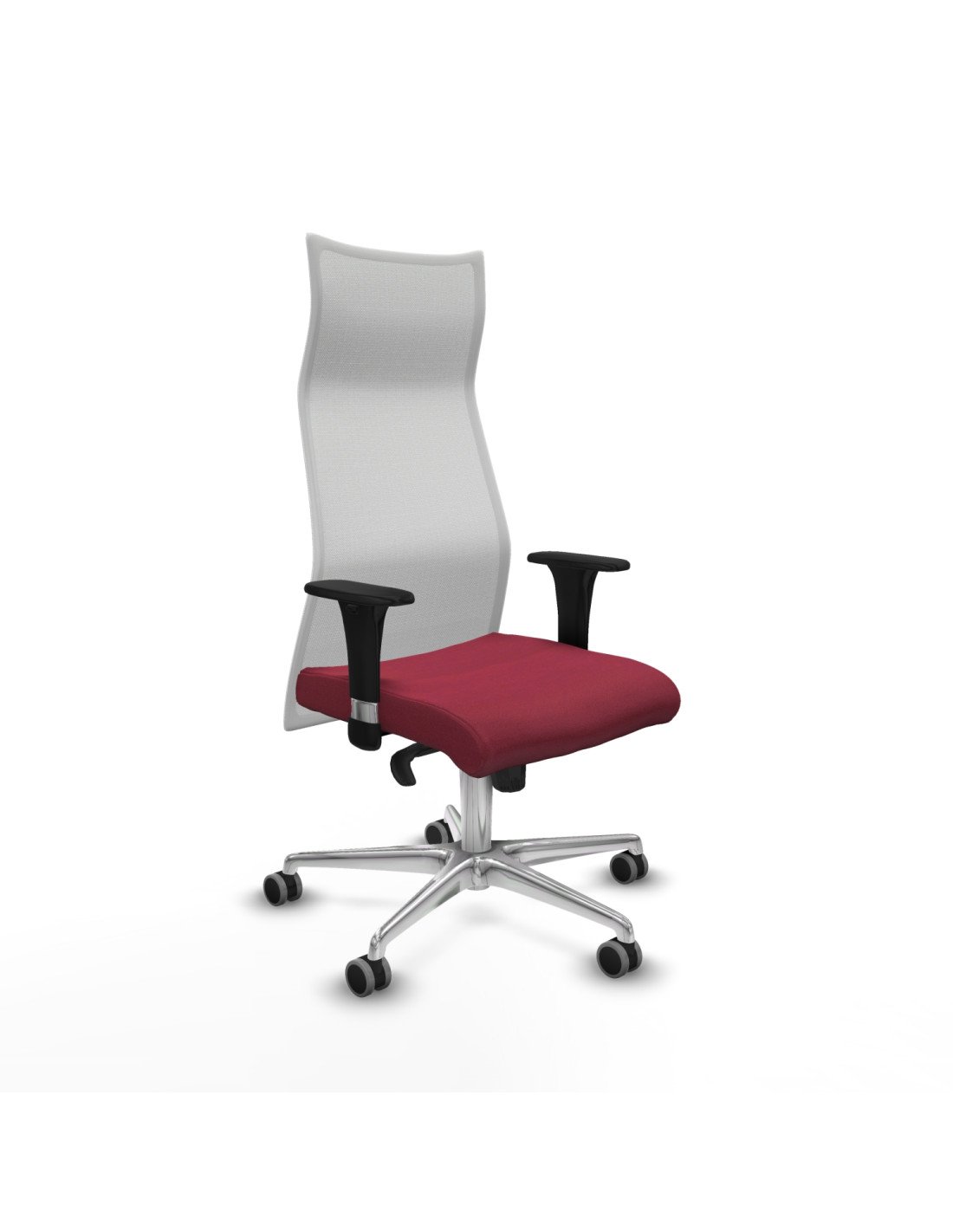 Piqueras y Crespo Albacete malla XL sincro malla blanca bali granate brazos 1D base aluminio ruedas 65mm engomadas