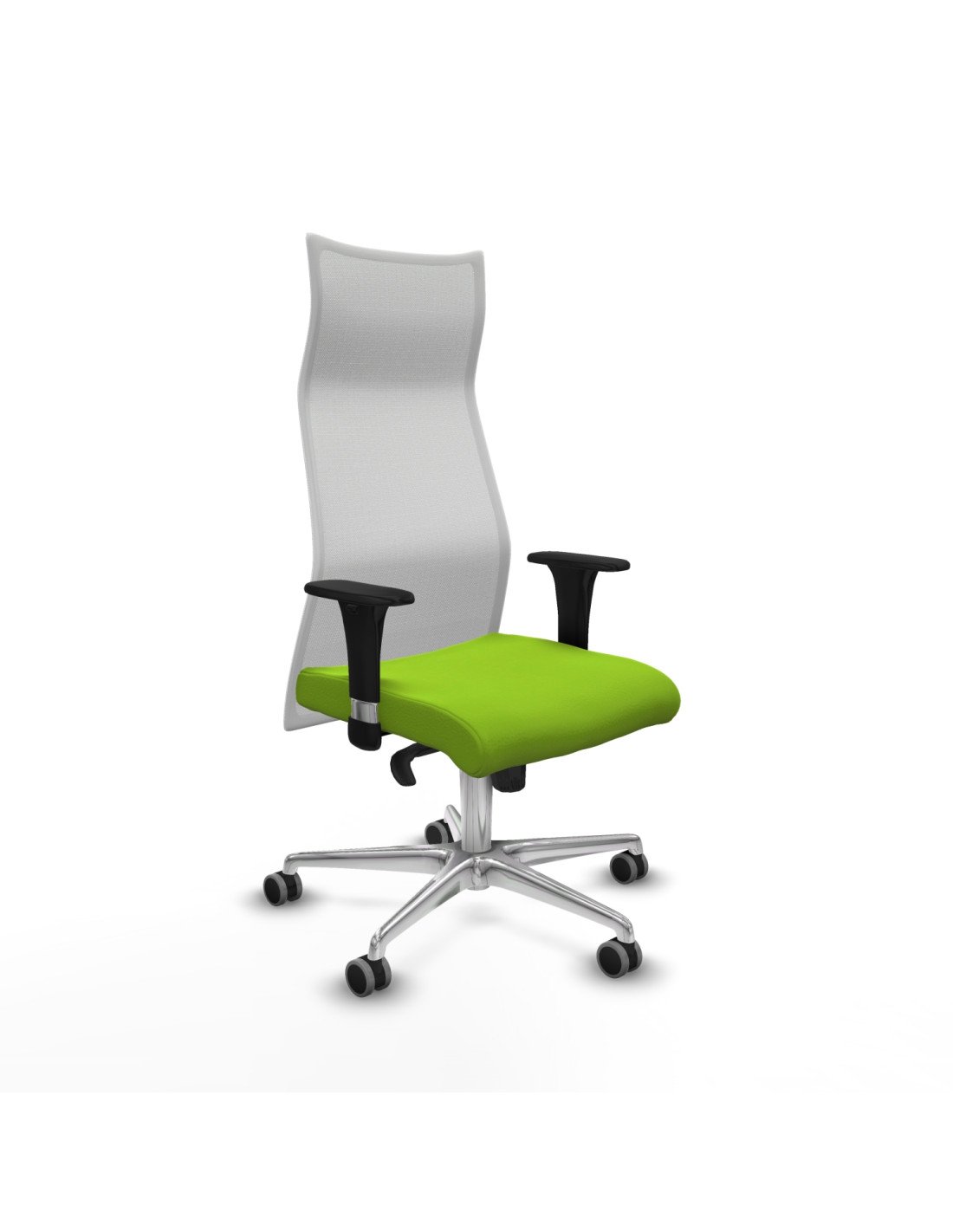 Piqueras y Crespo Albacete malla XL sincro malla blanca similpiel pistacho brazos 1D base aluminio ruedas 65mm engomadas