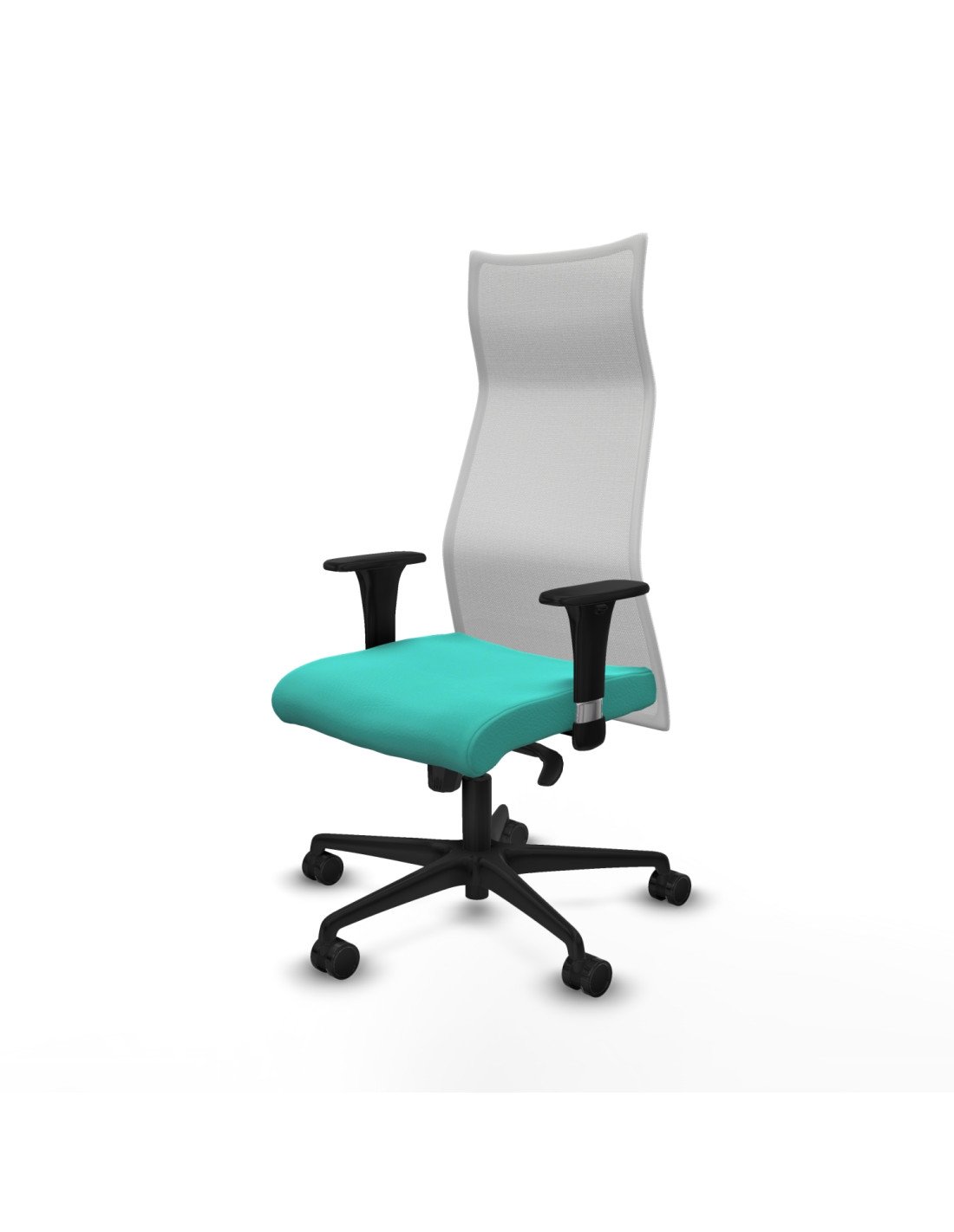 Piqueras y Crespo Albacete malla XL sincro malla blanca similpiel turquesa brazos 1D base nailon ruedas 65mm nailon