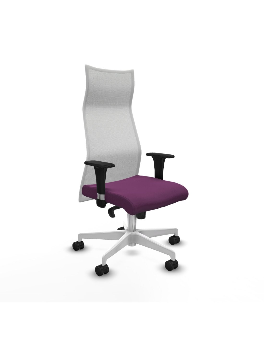 Piqueras y Crespo Albacete malla XL sincro malla blanca similpiel morado brazos 1D base blanca ruedas 65mm nailon