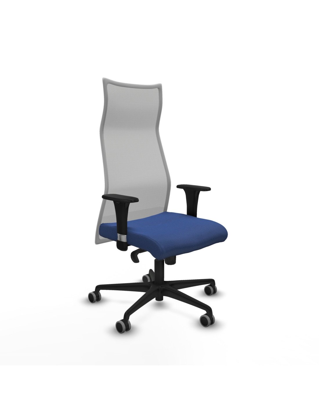 Piqueras y Crespo Albacete malla XL sincro malla gris bali azul marino brazos 1D base nailon ruedas 65mm engomadas