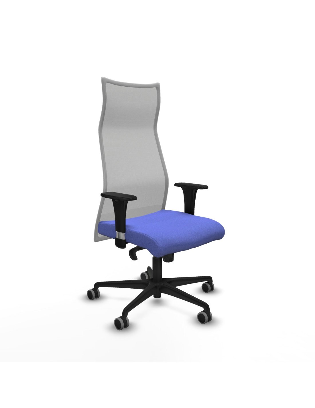 Piqueras y Crespo Albacete malla XL sincro malla gris bali azul claro brazos 1D base nailon ruedas 65mm engomadas