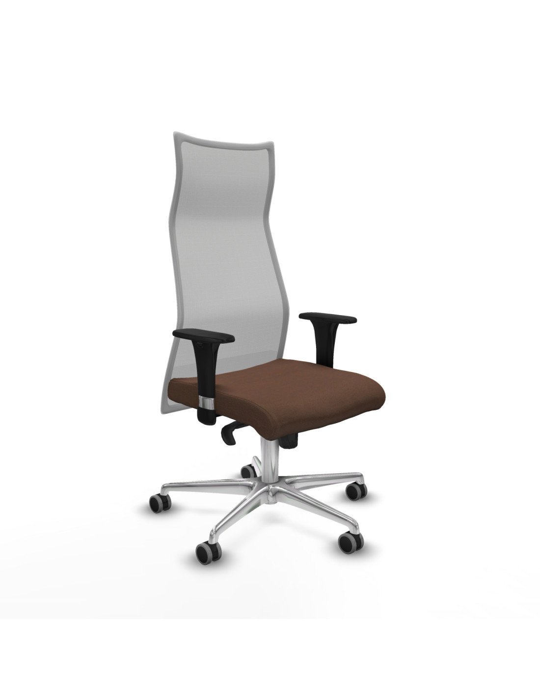 Piqueras y Crespo Albacete malla XL sincro malla gris bali marr?n oscuro brazos 1D base aluminio ruedas 65mm engomadas