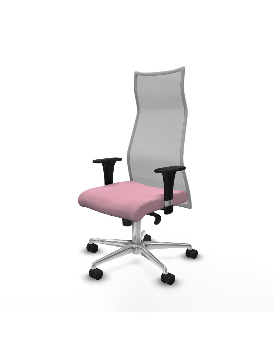 Piqueras y Crespo Albacete malla XL sincro malla gris bali rosa brazos 1D base aluminio ruedas 65mm nailon