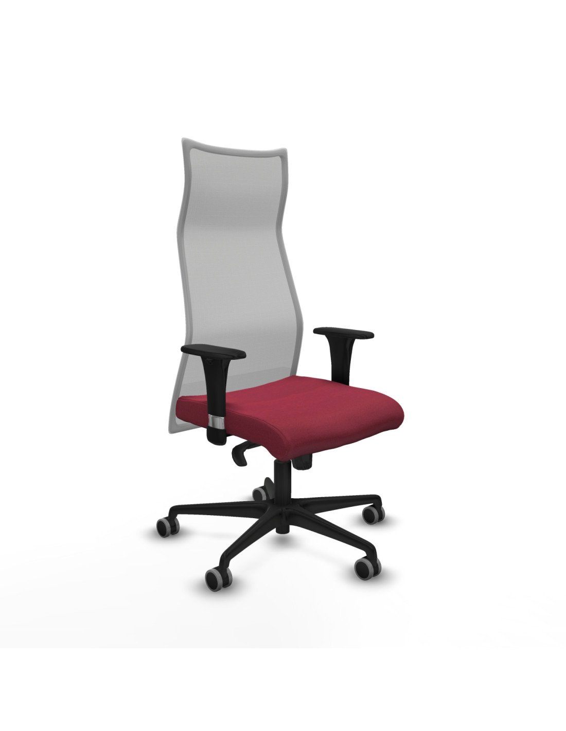 Piqueras y Crespo Albacete malla XL sincro malla gris bali granate brazos 1D base nailon ruedas 65mm engomadas