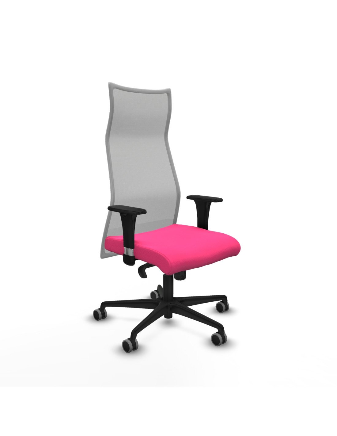 Piqueras y Crespo Albacete malla XL sincro malla gris similpiel rosa brazos 1D base nailon ruedas 65mm engomadas