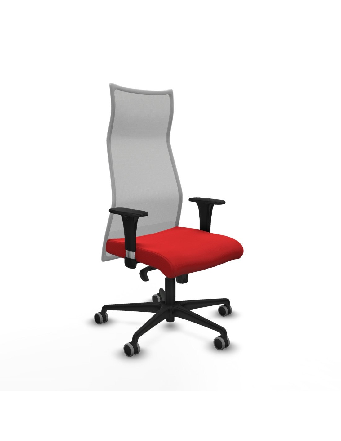 Piqueras y Crespo Albacete malla XL sincro malla gris similpiel rojo brazos 1D base nailon ruedas 65mm engomadas