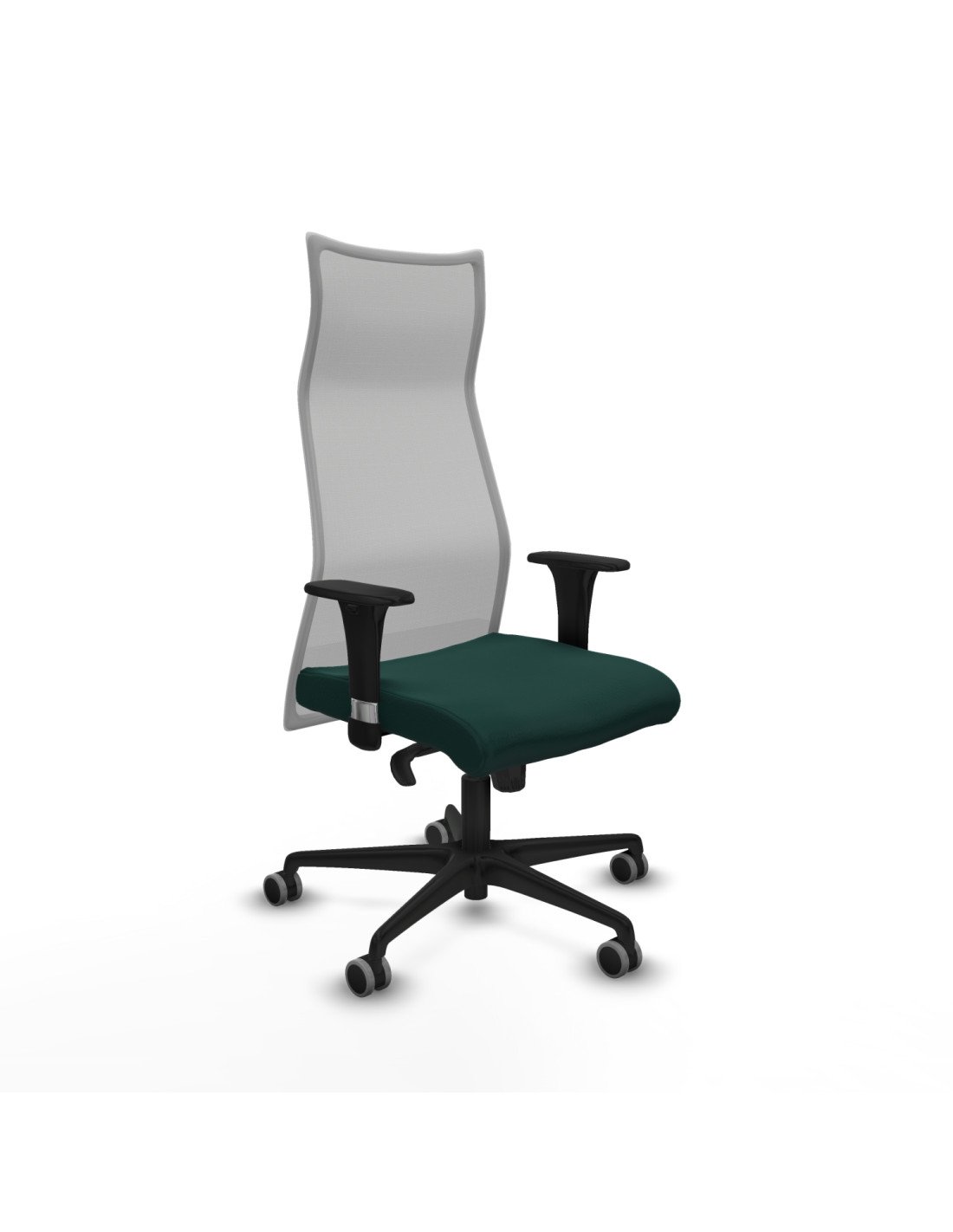 Piqueras y Crespo Albacete malla XL sincro malla gris similpiel verde botella brazos 1D base nailon ruedas 65mm engomadas