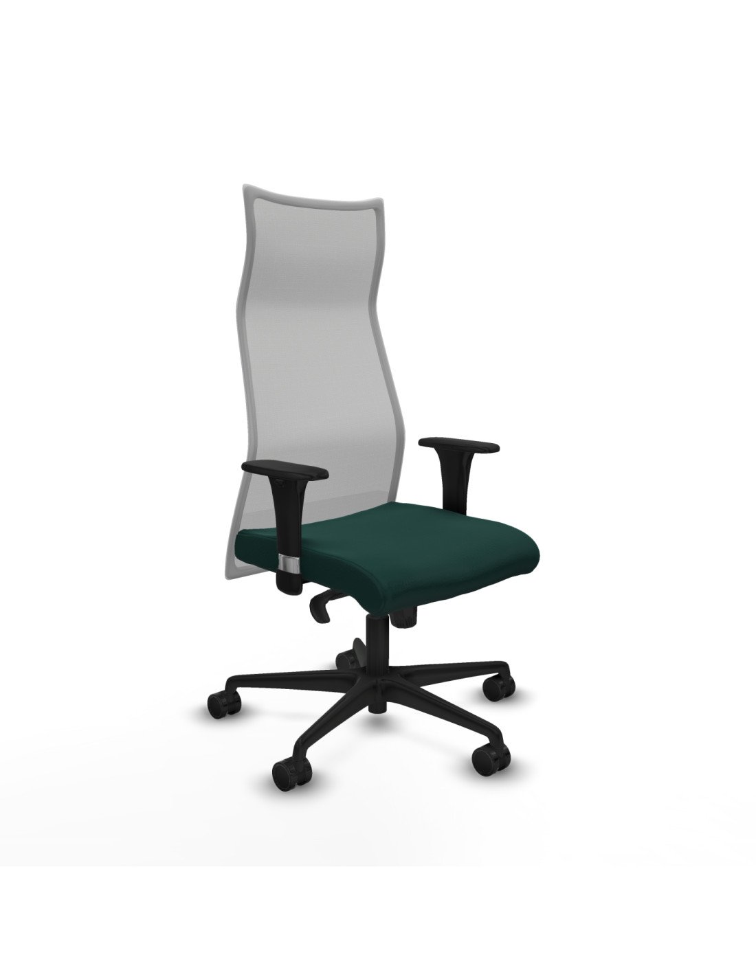 Piqueras y Crespo Albacete malla XL sincro malla gris similpiel verde botella brazos 1D base nailon ruedas 65mm nailon