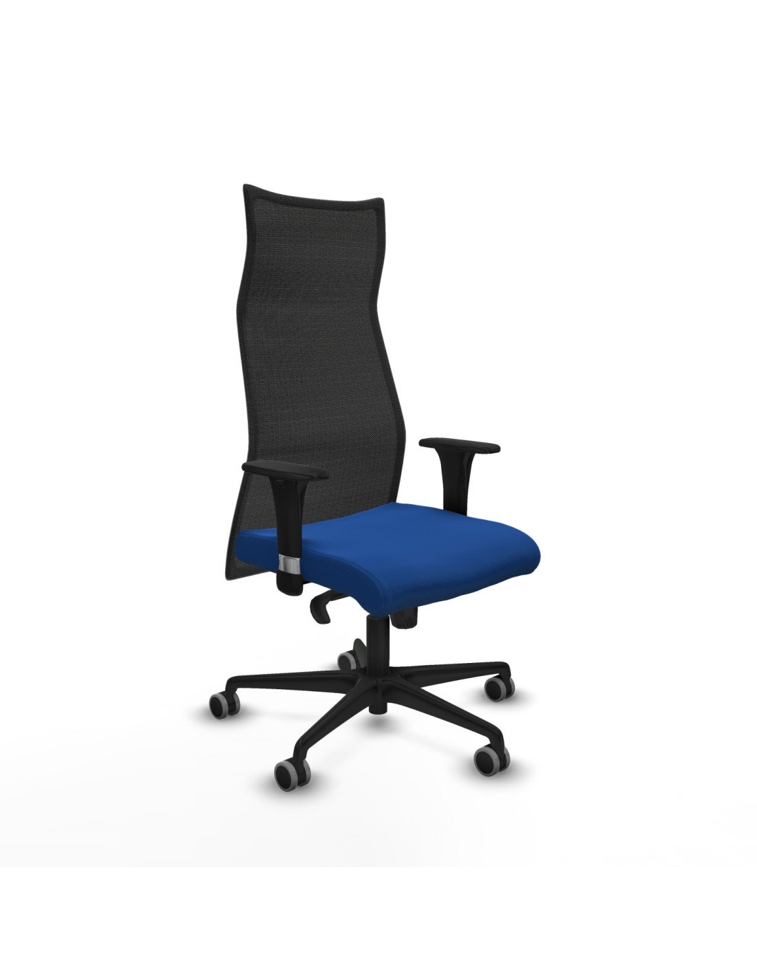 Piqueras y Crespo Albacete malla XL sincro malla negra similpiel azul brazos 1D base nailon ruedas 65mm engomadas