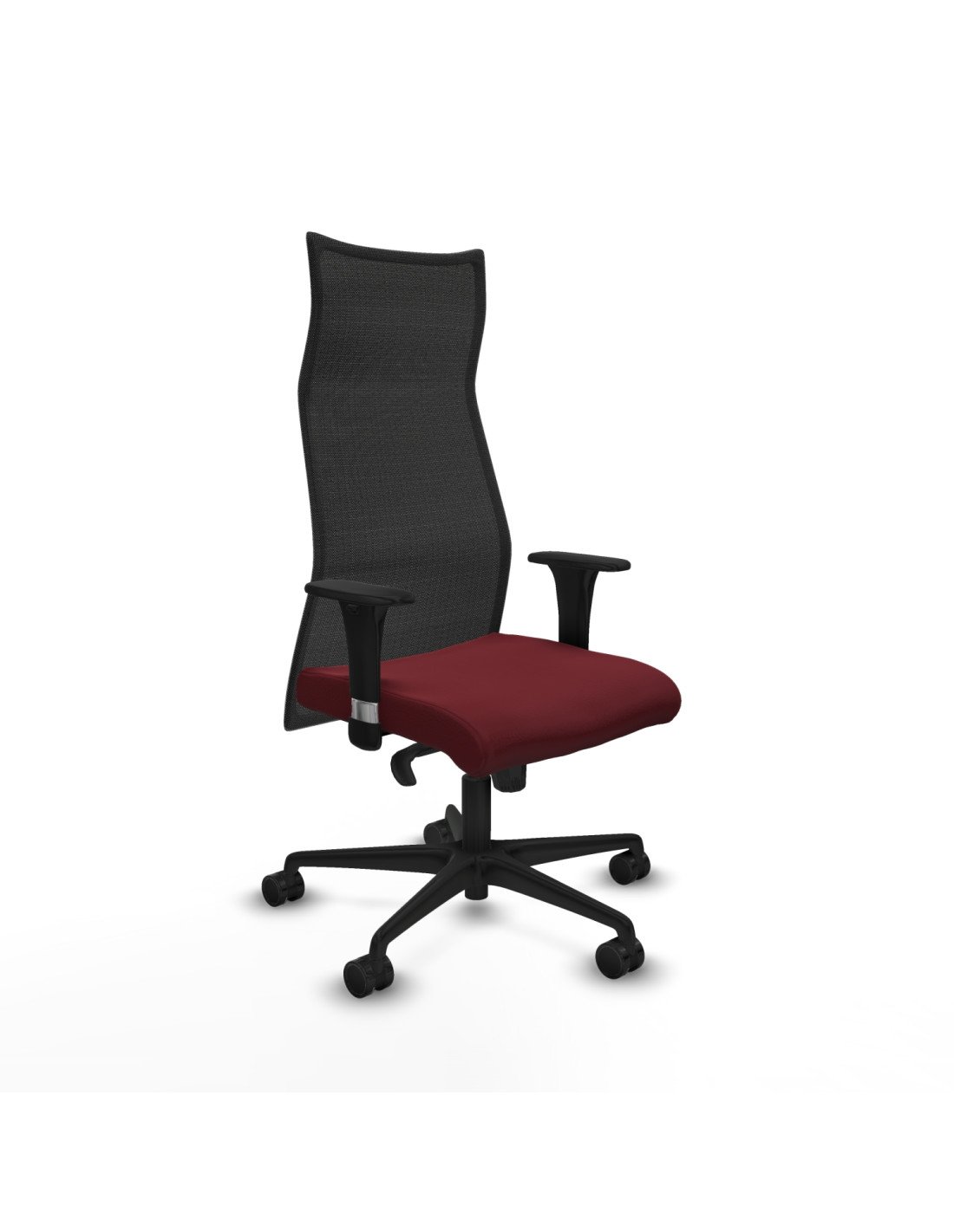 Piqueras y Crespo Albacete malla XL sincro malla negra similpiel granate brazos 1D base nailon ruedas 65mm nailon