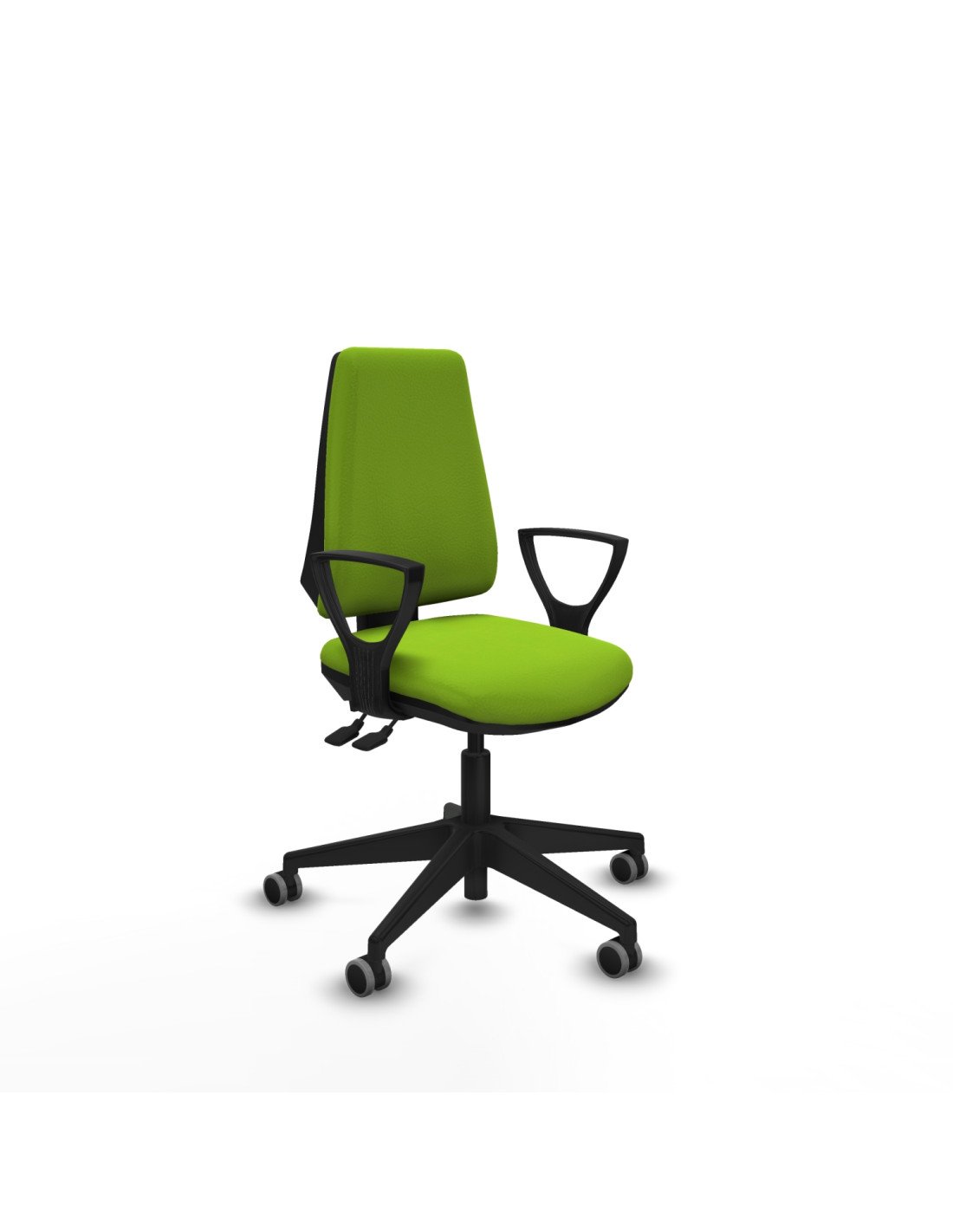 Piqueras y Crespo Elche AS similpiel pistacho brazos fijos base piramidal ruedas engomadas 65mm