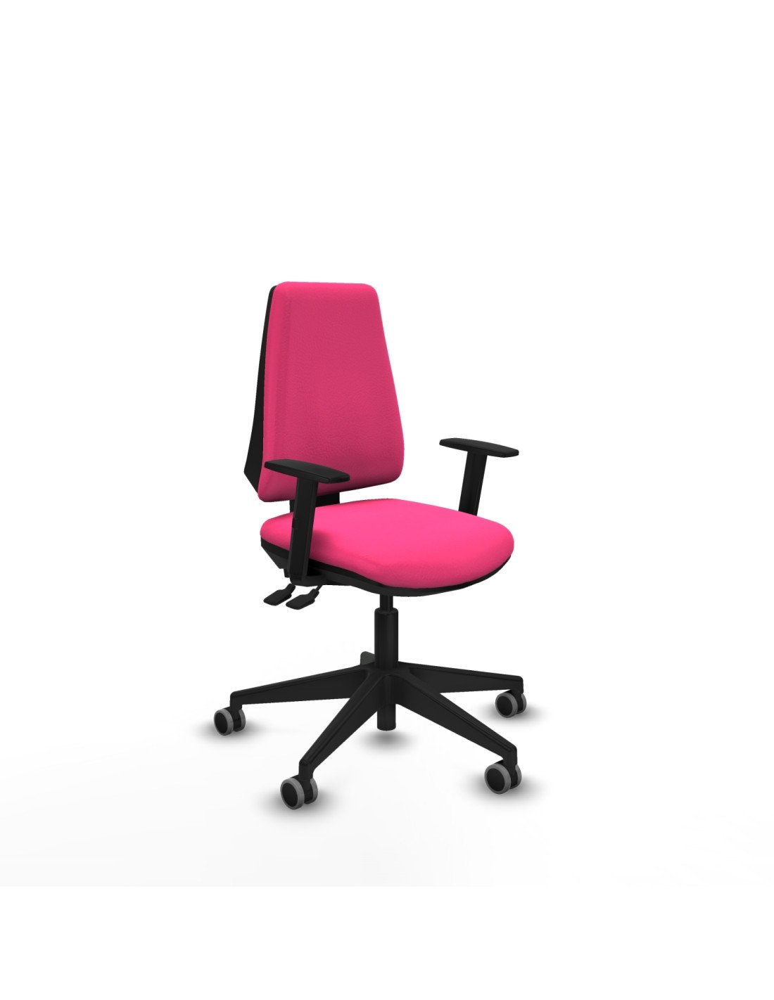 Piqueras y Crespo Elche AS similpiel rosa brazos 1D base piramidal ruedas engomadas 65mm