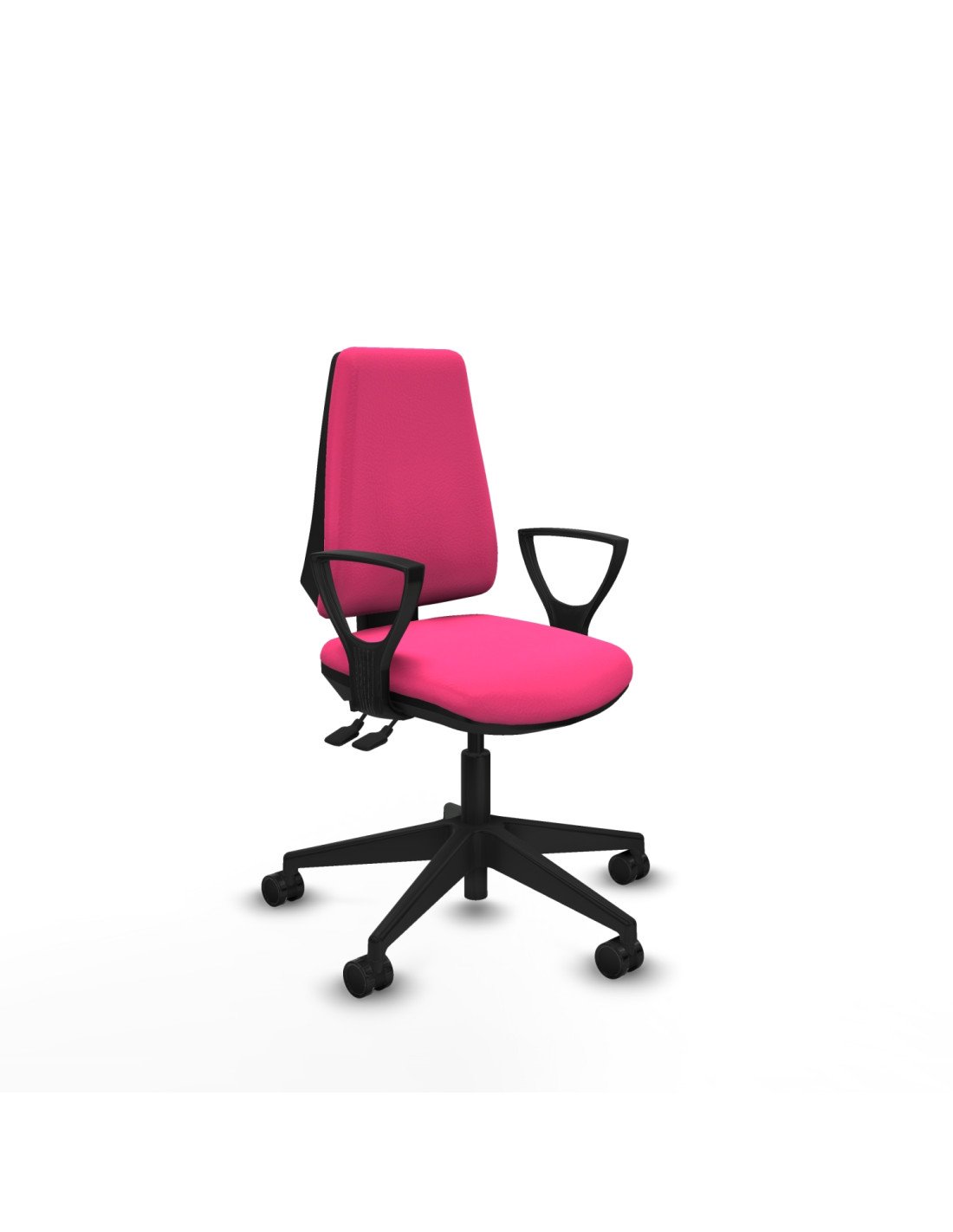 Piqueras y Crespo Elche AS similpiel rosa brazos fijos base piramidal ruedas nailon 65mm