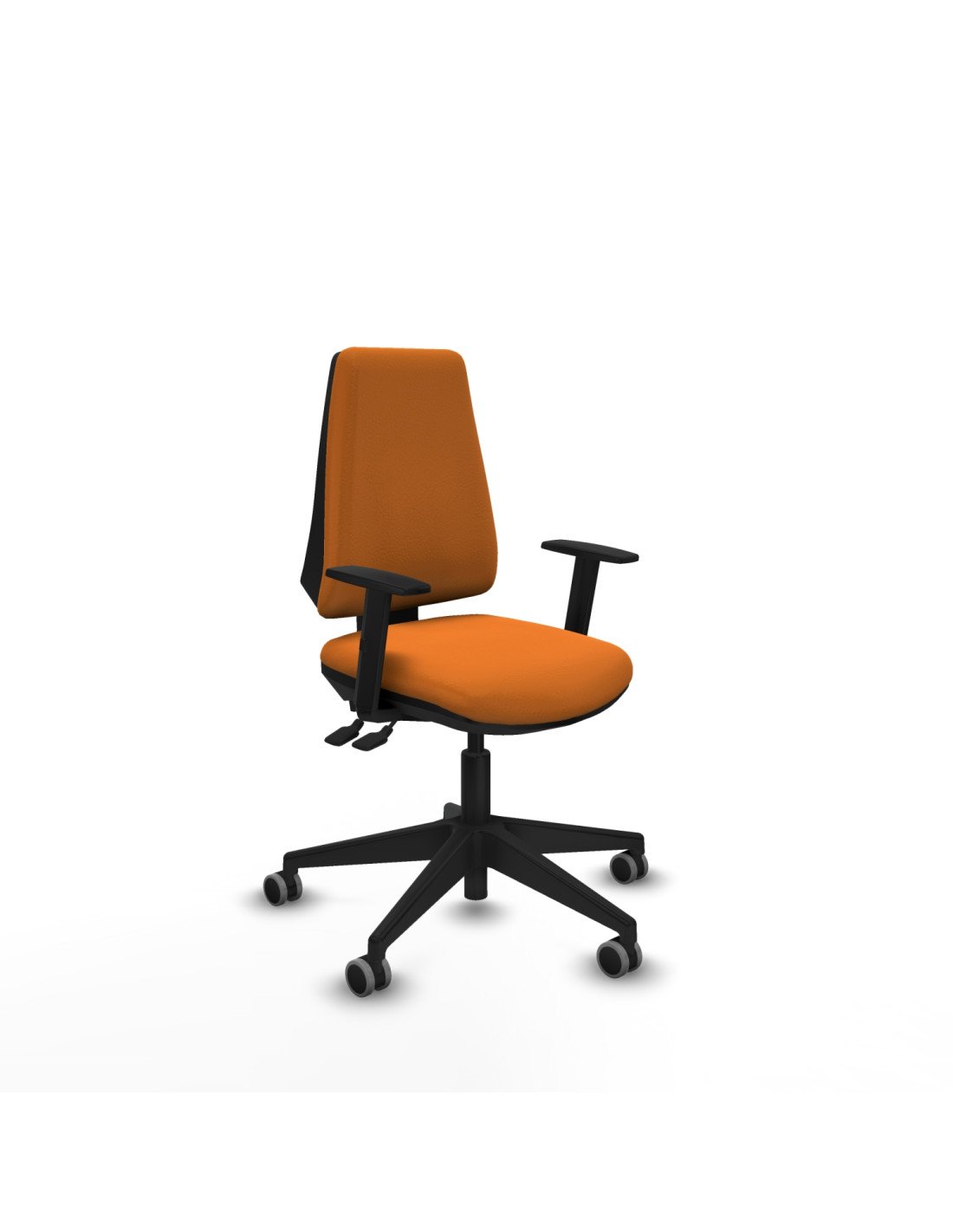 Piqueras y Crespo Elche AS similpiel naranja brazos 1D base piramidal ruedas engomadas 65mm