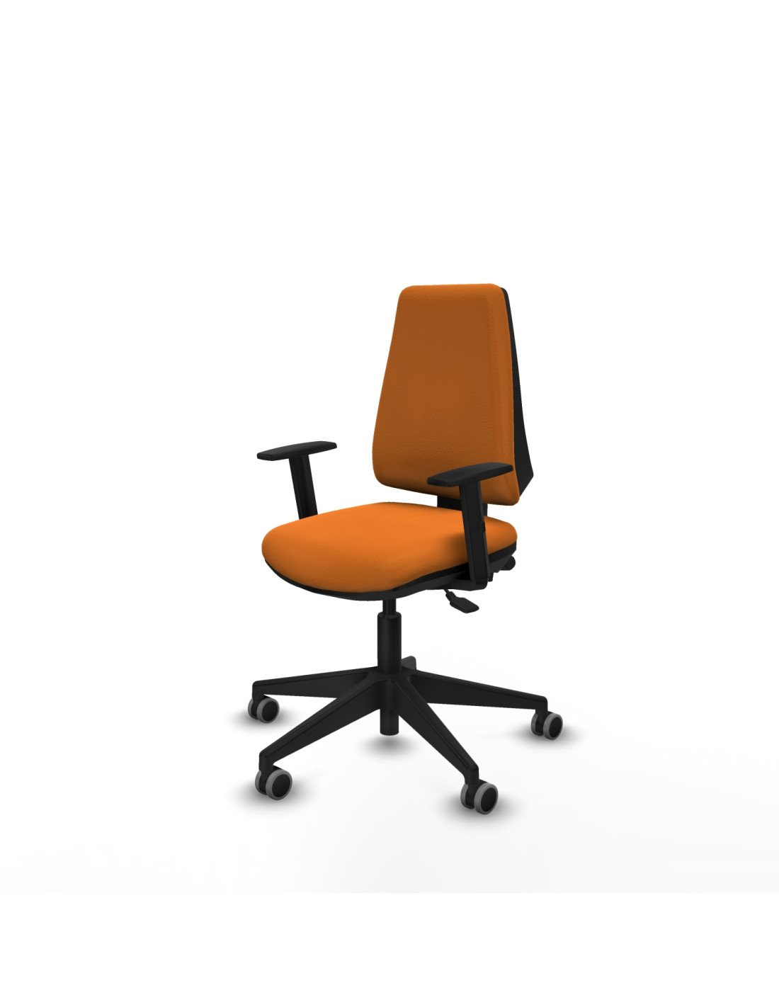 Piqueras y Crespo Elche AS similpiel naranja brazos 1D base piramidal ruedas engomadas 65mm