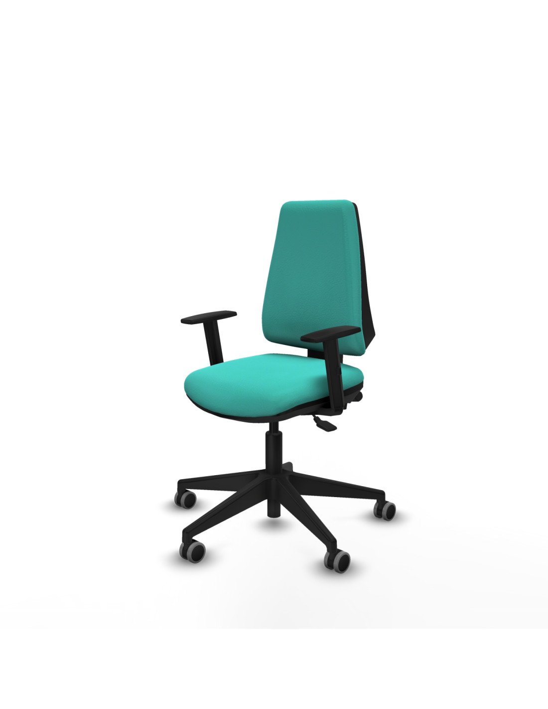 Piqueras y Crespo Elche AS similpiel turquesa brazos 1D base piramidal ruedas engomadas 65mm