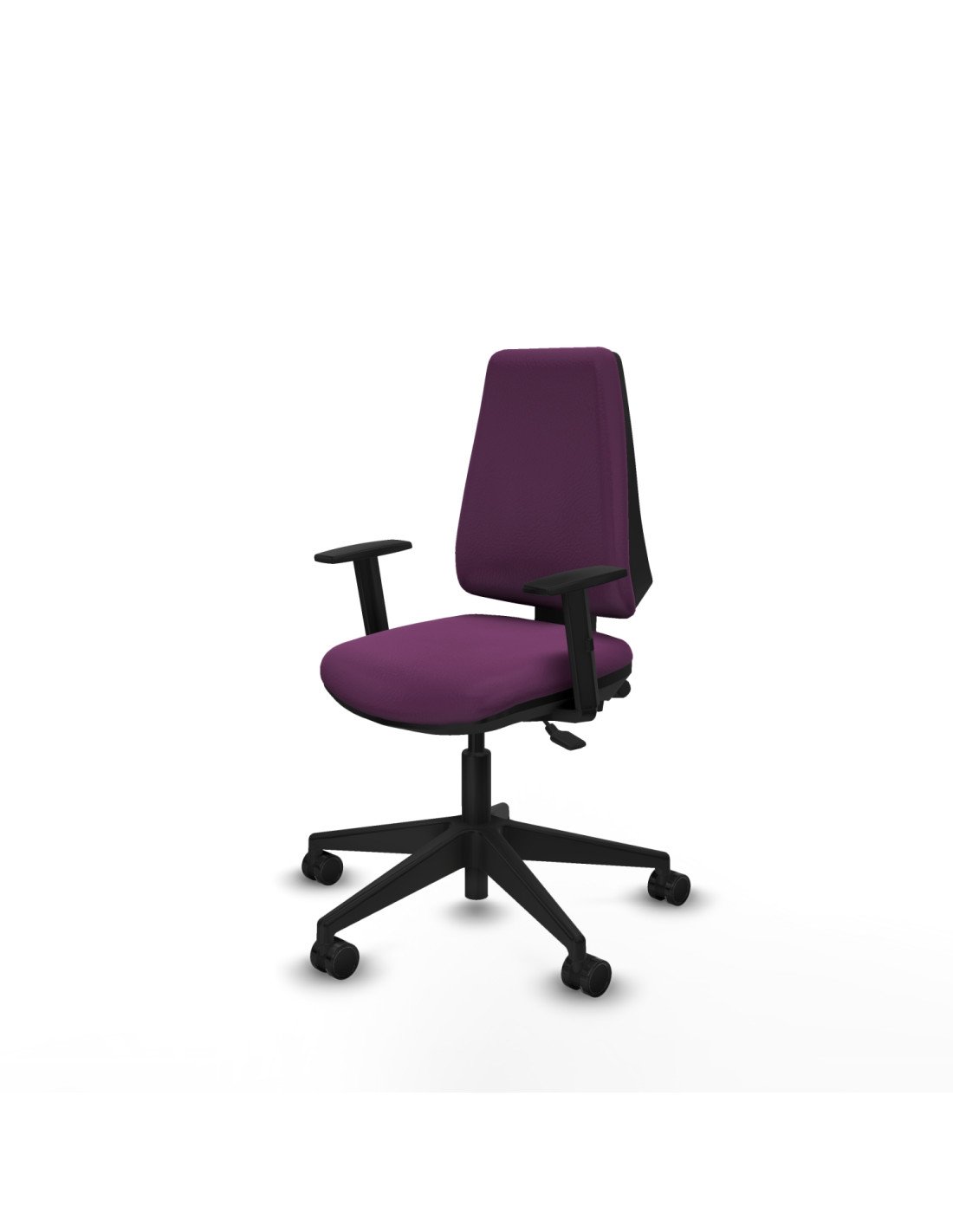 Piqueras y Crespo Elche AS similpiel morado brazos 1D base piramidal ruedas nailon 65mm