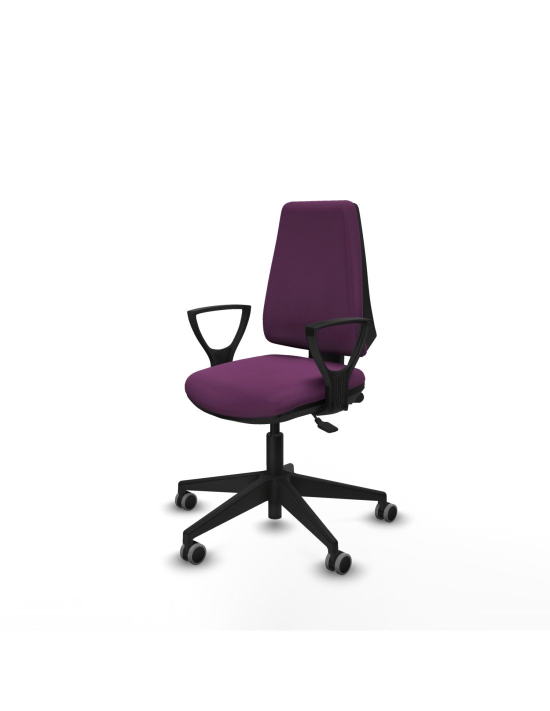 Piqueras y Crespo Elche AS similpiel morado brazos fijos base piramidal ruedas engomadas 65mm