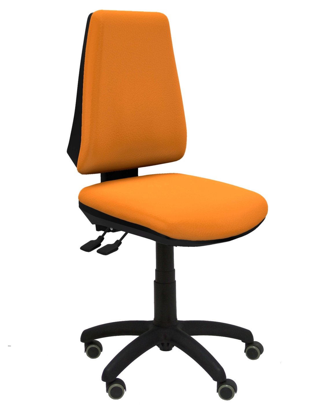 Piqueras y Crespo Silla Elche asincro similpiel naranja ruedas de parqu