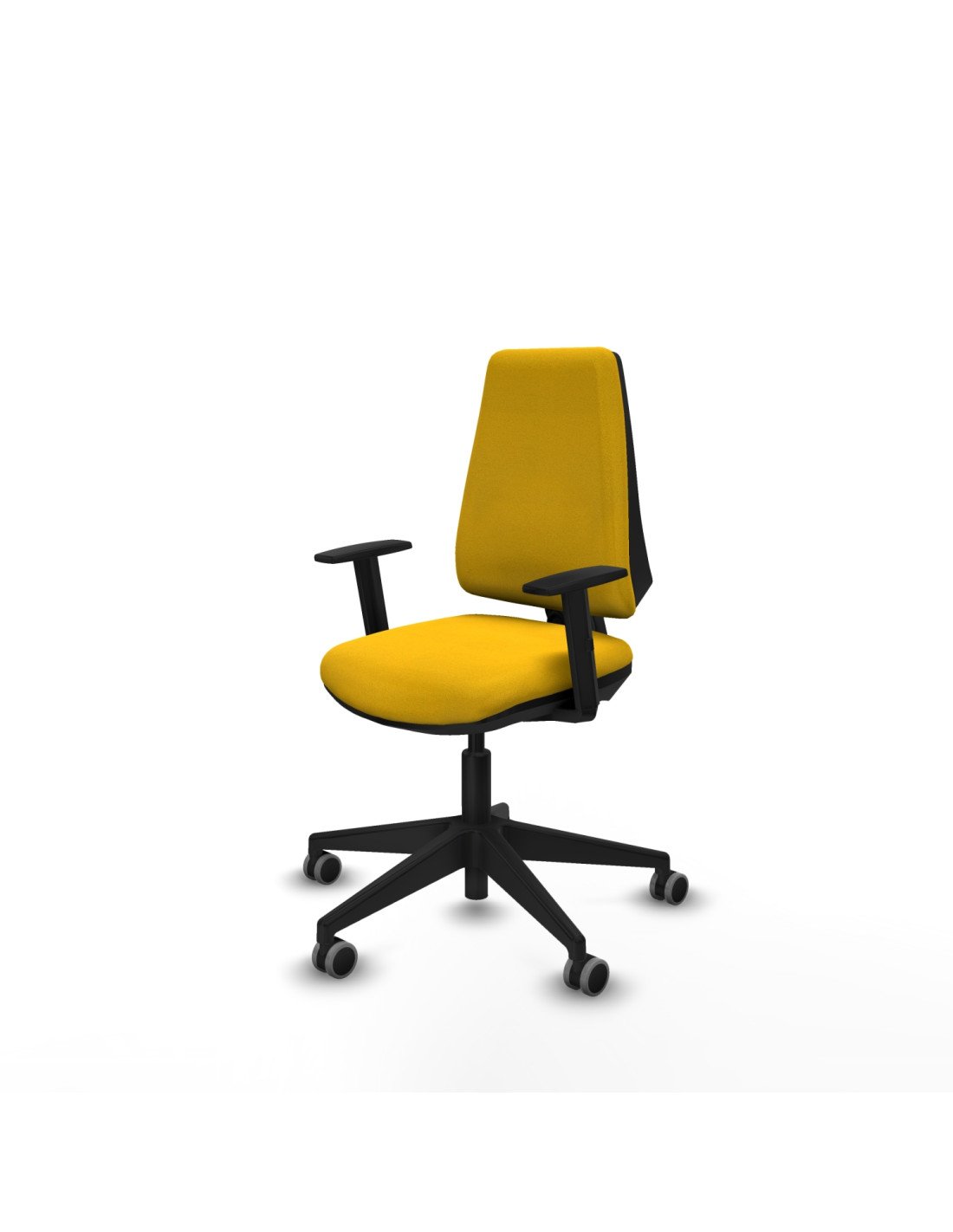 Piqueras y Crespo Elche CP bali amarillo brazos 1D base piramidal ruedas engomadas 65mm