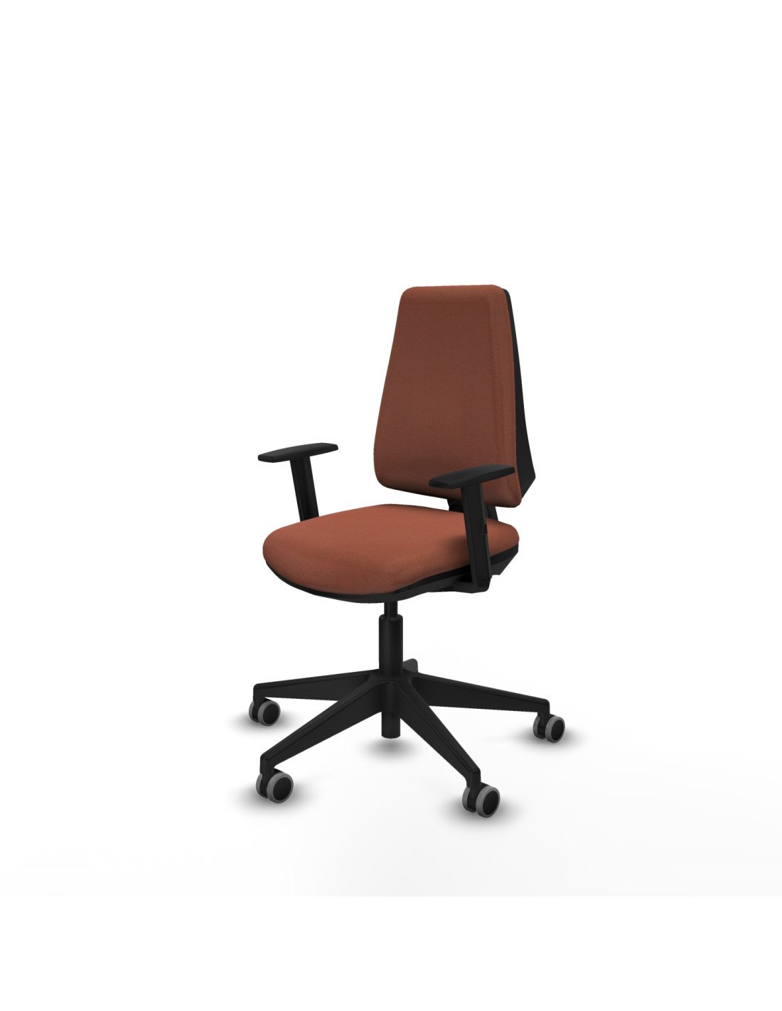 Piqueras y Crespo Elche CP bali marr?n brazos 1D base piramidal ruedas engomadas 65mm