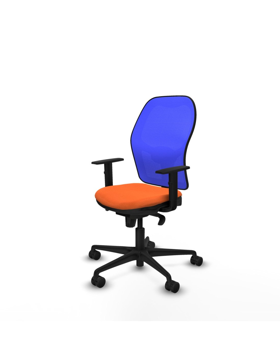 Piqueras y Crespo Jorquera sincro malla azul bali naranja brazos 1D base nailon  ruedas 65mm nailon