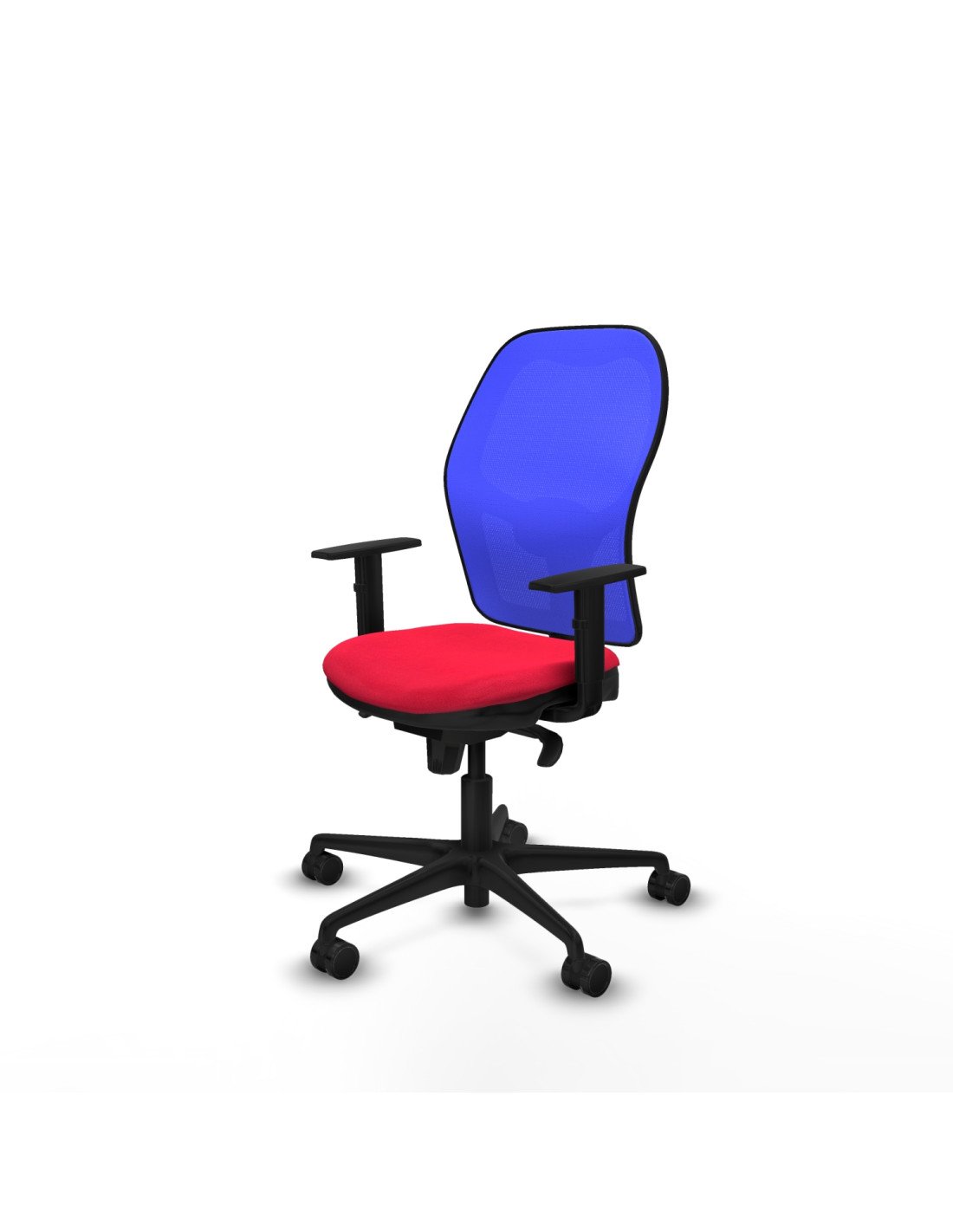 Piqueras y Crespo Jorquera sincro malla azul bali rojo brazos 1D base nailon  ruedas 65mm nailon